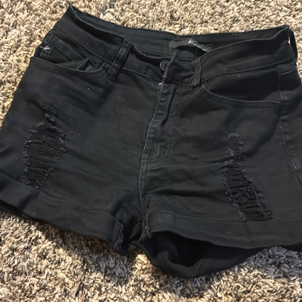 Black jean shorts